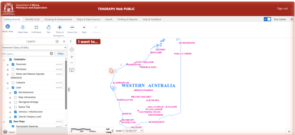 Tengraph Web Public — the WA government tenement map